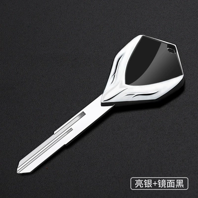 Motorcycle metal key blank suitable for Suzuki GSX-R600/R750/R1000 Intruder series (Motorcycle Key) - bright-silver-mirror-black-lm-070