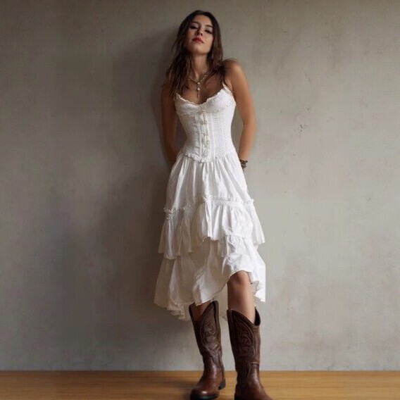 2026 New Spring/Summer Vintage European and American Cross-Border Fashion Elegant Ruched Bust Waist-Cinching Strapless Dress 2026 New Spring/Summer Vintage European and American Cross-Border Fashion Elegant Ruched Bust Waist-Cinching Strapless Dress
