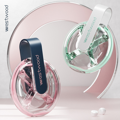 Four-grid round pill box, professional high-end quality, light luxury medicine storage box, moisture-proof portable personal medicine and pill dispensing box