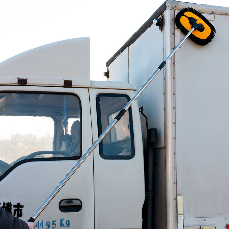 Large truck car washing mop brush special tool car cleaning artifact lengthened thickened long pole bus long handle telescopic