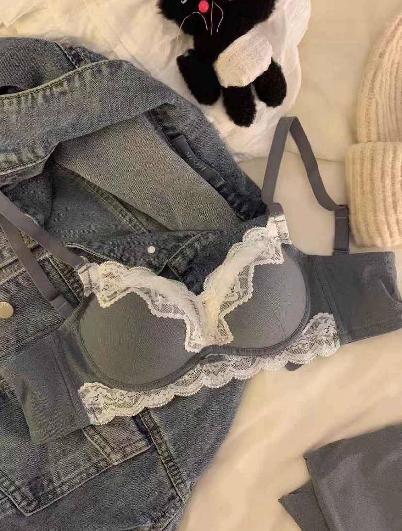 Lace supporting wireless bra, bra top, french style