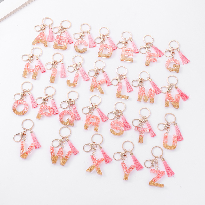 Letter, Color Block Pattern Unisex Gender Sweet Style Sweet Letter Color Block Resin Valentine'S Day Unisex Keychain