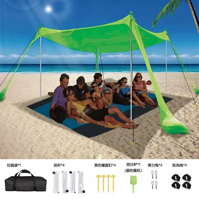 Lycra sun-proof sun-proof shed outdoor: Avtomobil dam çadırları - new-green-with-4-aluminum-poles-200160150cm
