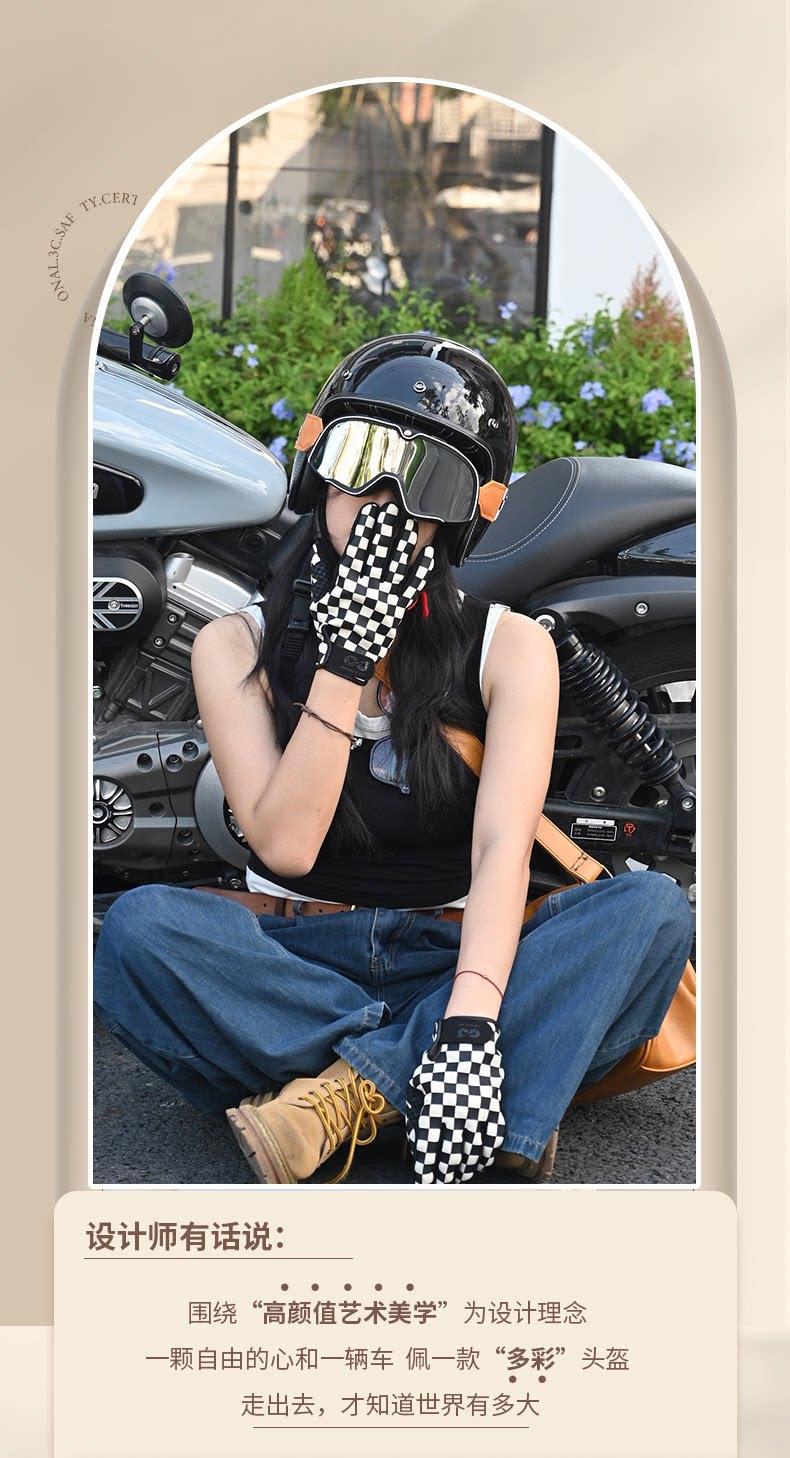 2026 New Model 3C Certified Retro 3/4 Safety Helmet for Motorcycles, Electric Vehicles, Unisex, All-Season Safety Helmet