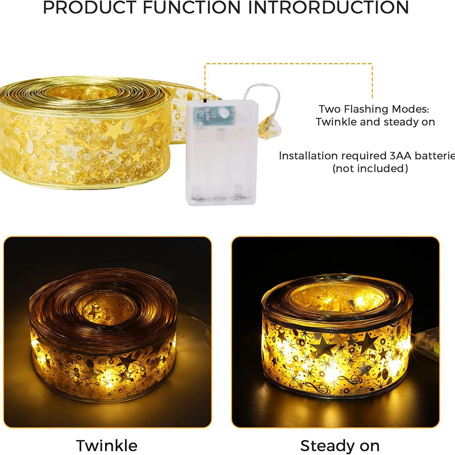 LED Christmas Tree Decorative Lights Ribbon String Double Layer Hot Foil Ribbon Copper Wire Festive Atmosphere Lights_voghion.com