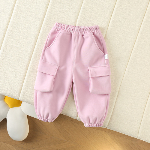 New children's casual fashionable loose girls' sportswear Korean version simple spring outerwear work pants