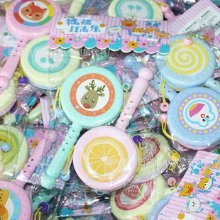 New Children's Rattle Musical Instrument Macaron Rattle Pair Hand Drum Cartoon Rattle Toy Wholesale
