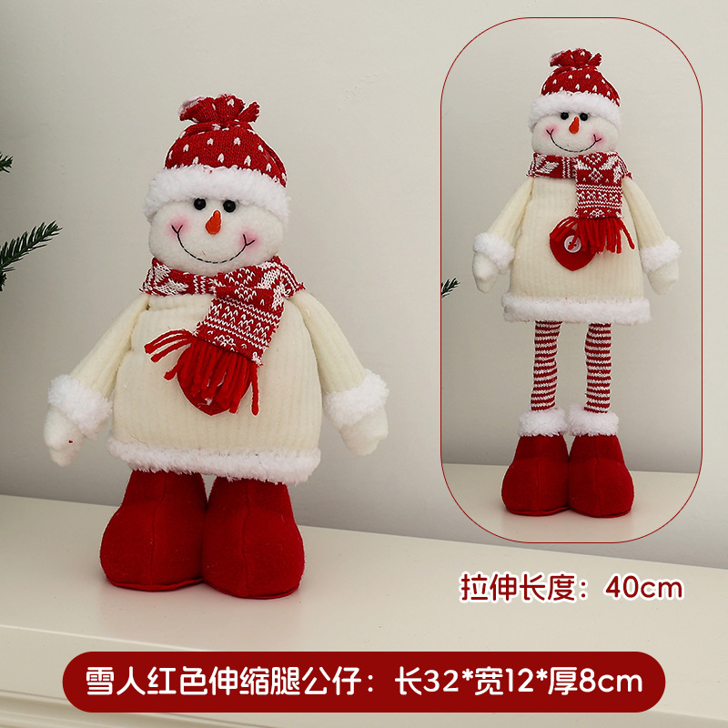 Navidad muñeca de nieve de alce piernas retráctiles muñeca gorra de punto ventana decoración marrón explosivo transfronterizo
