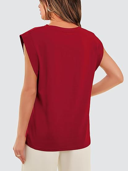 210g Weight Sleeveless Sleeve Length Pullovers Placket Type Raglan Sleeve Sleeve Type Cotton Fabric Type Long Top Length T-shirt Tops Type Holiday, Daily Occasion Round Neck Neckline Loose Fit Type Stripe, Solid Color Pattern Summer, Spring Season Women's Gender Casual Style Wholesale Women's Casual Stripe Solid Color Sleeveless T-Shirts 19