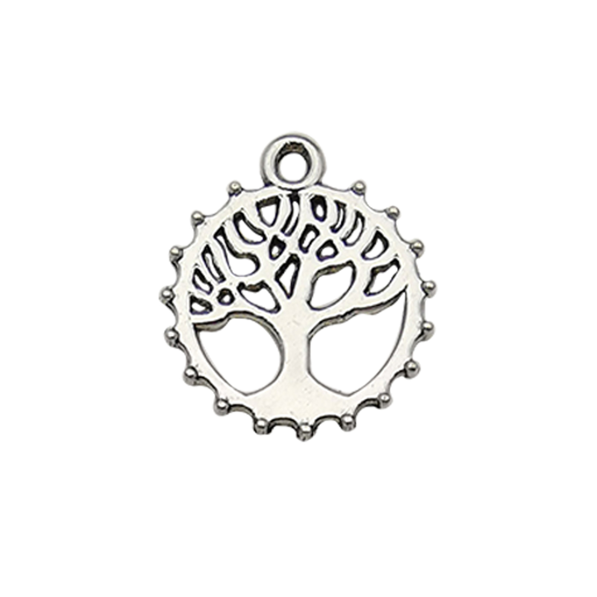 Colgante pequeño colgante de plata antigua 1 árbol de la vida colgante pulido accesorios hechos a mano con cuentas DIY accesorios de la joyería material