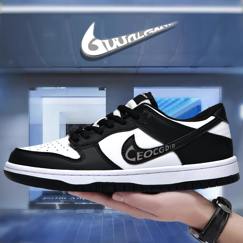 Cross-Border Export Nike Men's Shoes Dunk Black and White Panda Sb Sneakers Women's Genuine Leather Couple Sports Low-Top Trendy Shoes
