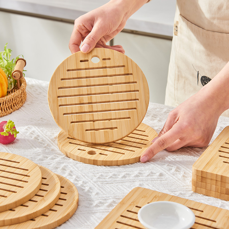 Heat Insulation Mat Dining Table Mat Pot Bottom High Temperature Resistant Bamboo Mat Household Bamboo Wood Heat-proof Heat-resistant Bowl Mat Hot-proof Coaster Plate Mat