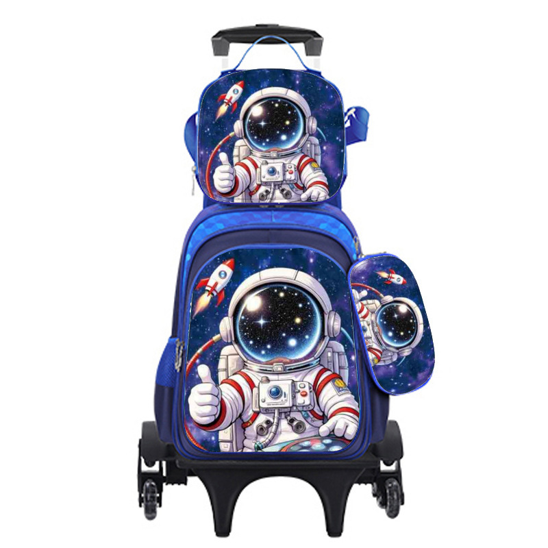 Transfronterizo 3D estereoscópico de tres piezas bolsas escolares para estudiantes de primaria Caza de brujas de cáscara dura de dibujos animados de gran capacidad bolsas escolares de varilla de tracción para hombres y mujeres