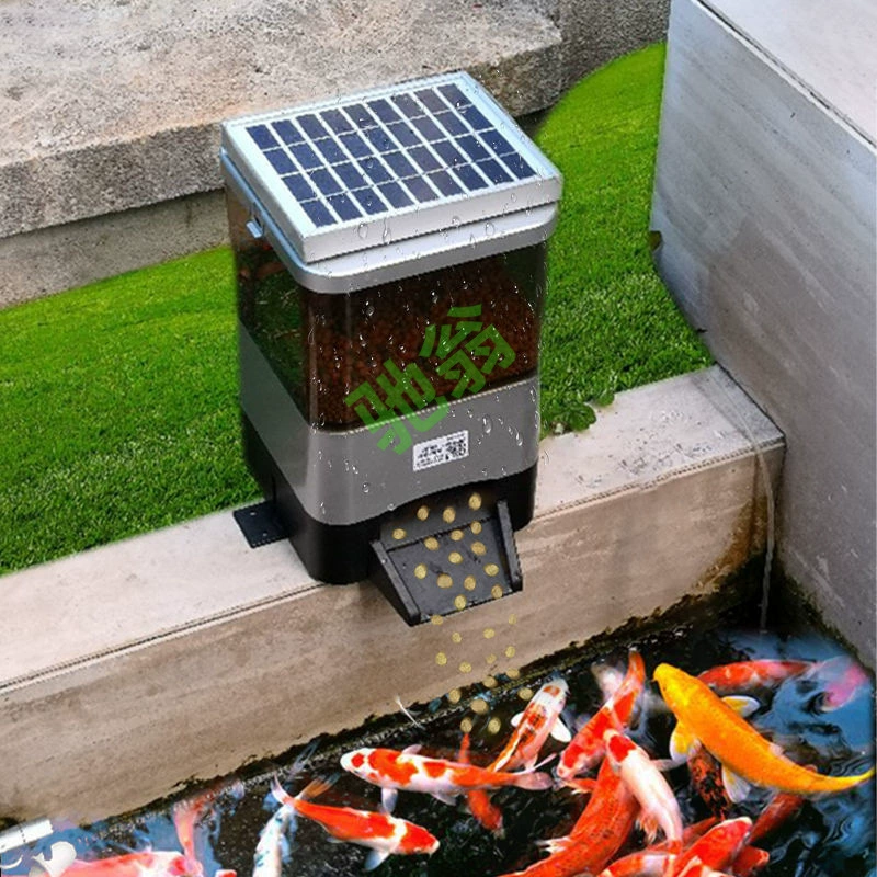 Yut Солнечный полностью автоматический кормушка для рыбы кои рыбный пруд умный wifii большой емкости корма машина для кормления дома на открытом воздухе