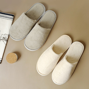 Wholesale Home Thickeneded Coral Velvet Disposable Slippers for Home Guests Eva Hotel B&B Travel Beauty Salon Slippers