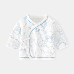 Newborn Baby Half-Back Shirt Inner Clothing Boneless Pure Cotton Spring and Autumn National Style Pajamas Monk's Suit Baby Top for First Born