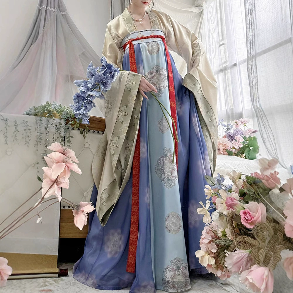 Рекармированные Hanfu восстанавливают ветер 2025 Новый танский нагрудник юбка cos