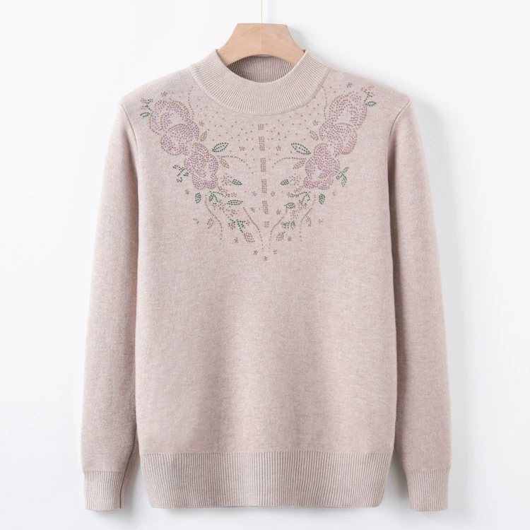 Новая мама одеваются осенью и зимой плюс бархатный свитер для пожилых женщин