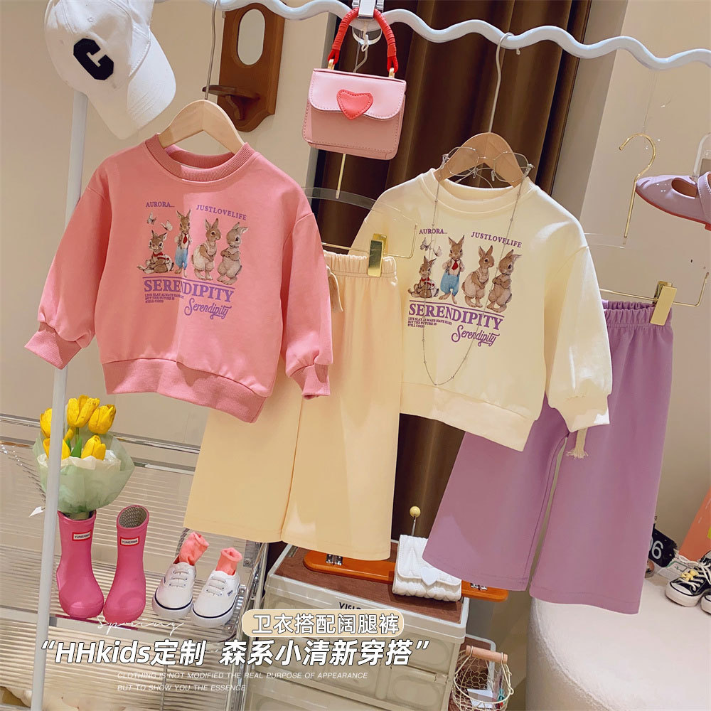 New products girl Cartoon letter printing Versatile Western style Sen family Sweater 2023 spring clothes new pattern spring and autumn jacket