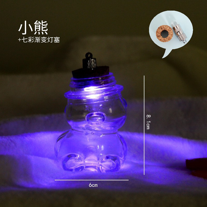 EXPRESIÓN DEL SEGUNTO DIY Botella de mar transparente tapón de madera botella de vidrio flotante botella de arco iris botella de deseo botella de estrella material