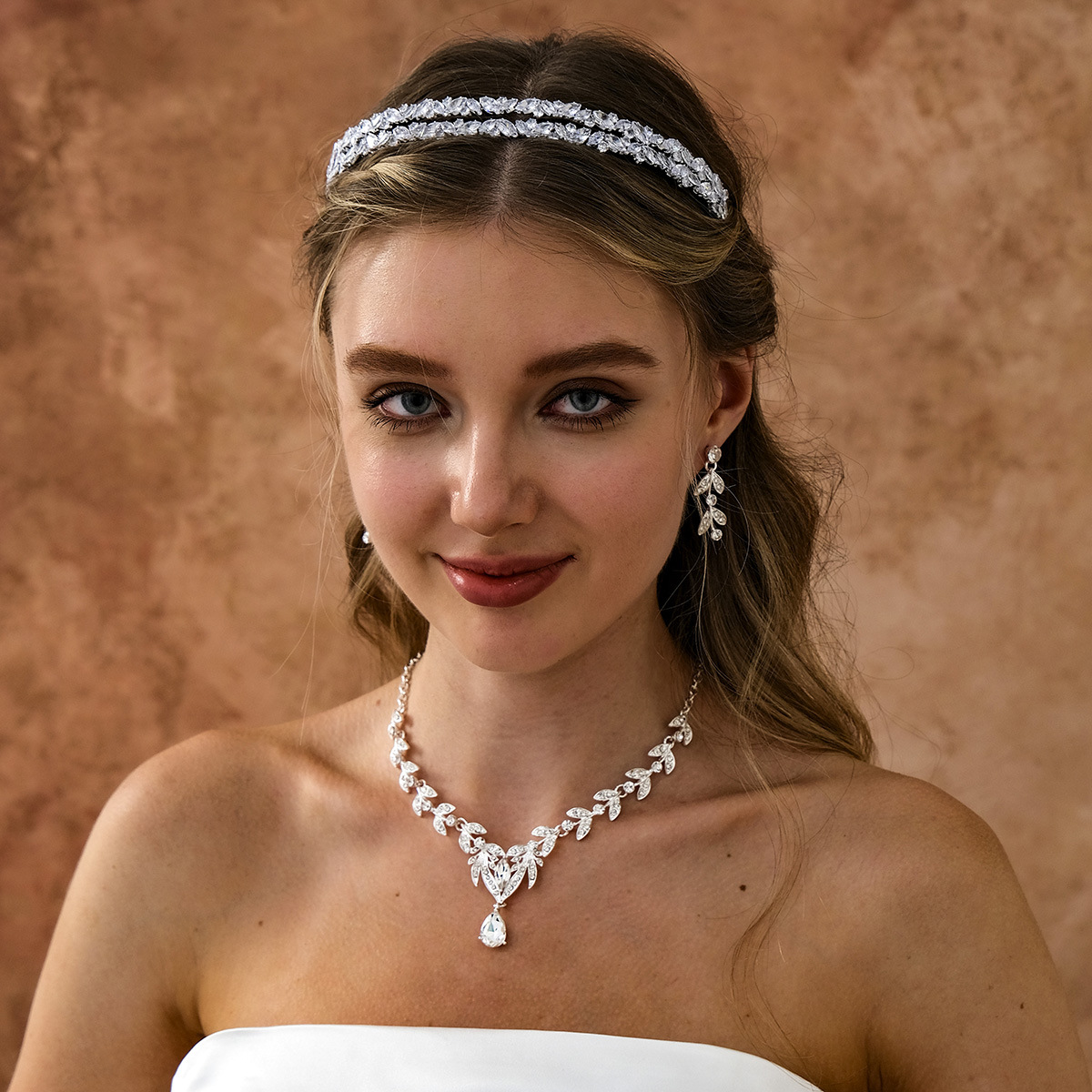 Korean-style double-layer zircon headband women's all-match high-grade dance wedding hair accessories bridal hair pressing crystal Zircon hair grottoes