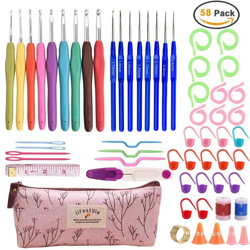 Crochet hook kit with storage bag, different size crochet hook set for DIY knitting yarn, suitable for beginners' handcrafting Crochet hook kit with storage bag, different size crochet hook set for DIY knitting yarn, suitable for beginners' handcrafting