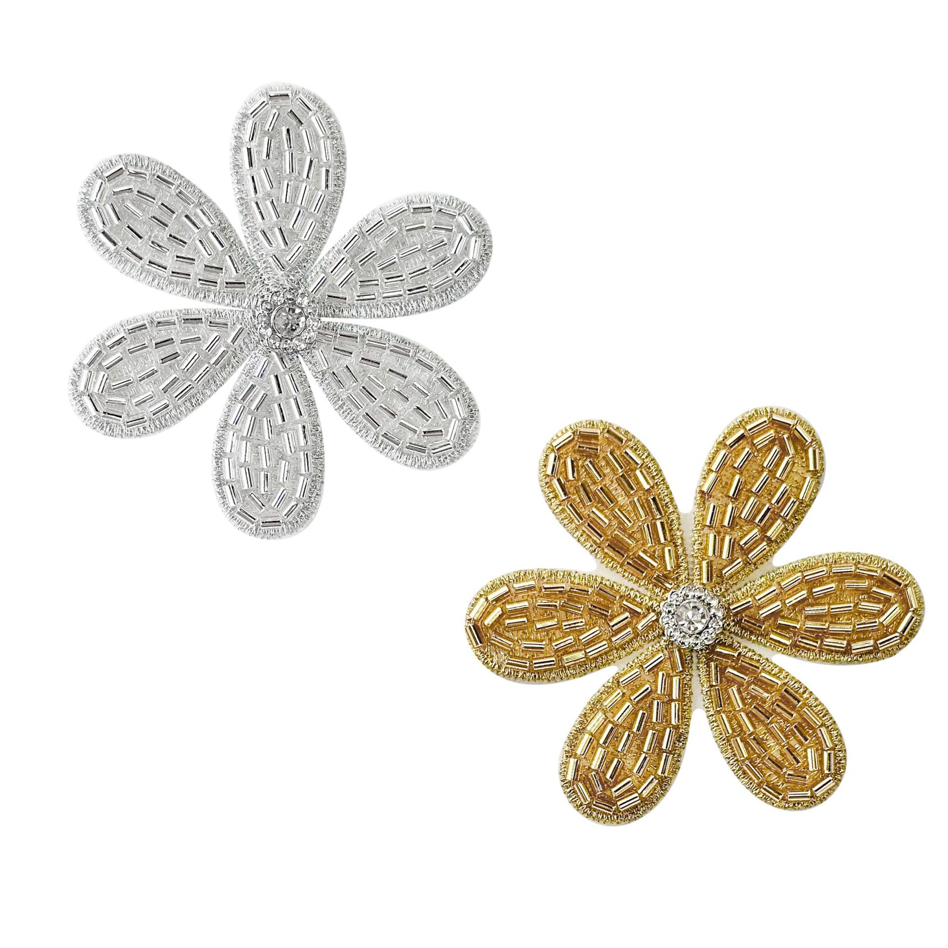 Venta caliente transfronteriza 7,5 cm cuentas 6 pétalos flores pequeñas todo fósforo verano zapatos, sombreros, bolsos, sombreros, accesorios para el cabello, accesorios pequeños