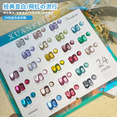 24-Color Treasure Box Love Cat's Eye Set New Version Whitening Autumn Winter Nail Polish Glue Cat Eye Light Therapy Glue Mini Set