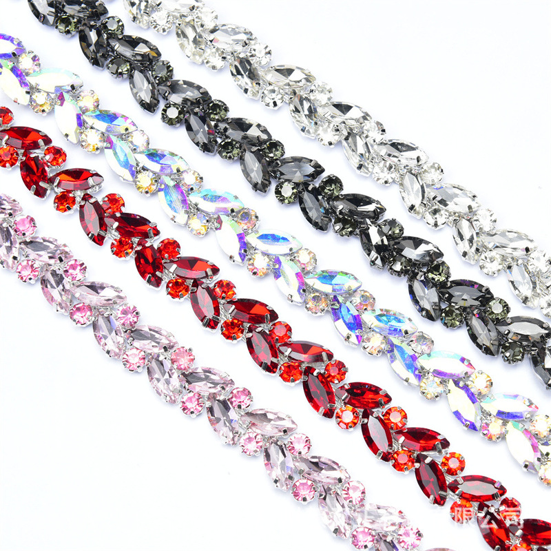 Suit Shoulder Decoration Rhinestone Belt Chain Fancy Horse Eye Hand Sewn Drill Clothes Shoes Home Wear diy Accessories Accessories