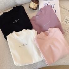 女童打底衫春秋季新款纯棉柔软儿童半高领长袖上衣宝宝长袖T恤秋