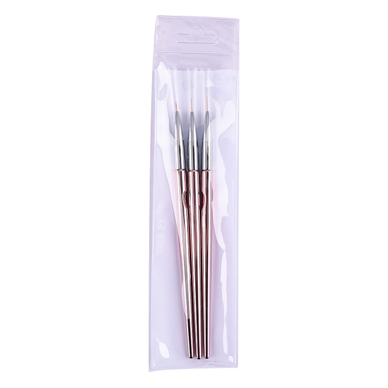 Cross-border nail art painting pen pull pen set 3 rose gold rod painting pen hook Hook pen manufacturers wholesale
