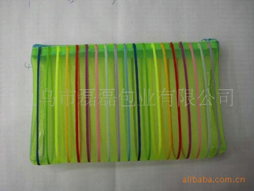 【厂家直供】七彩纱网个性零钱包 方便可携带钱包休闲条纹收纳包