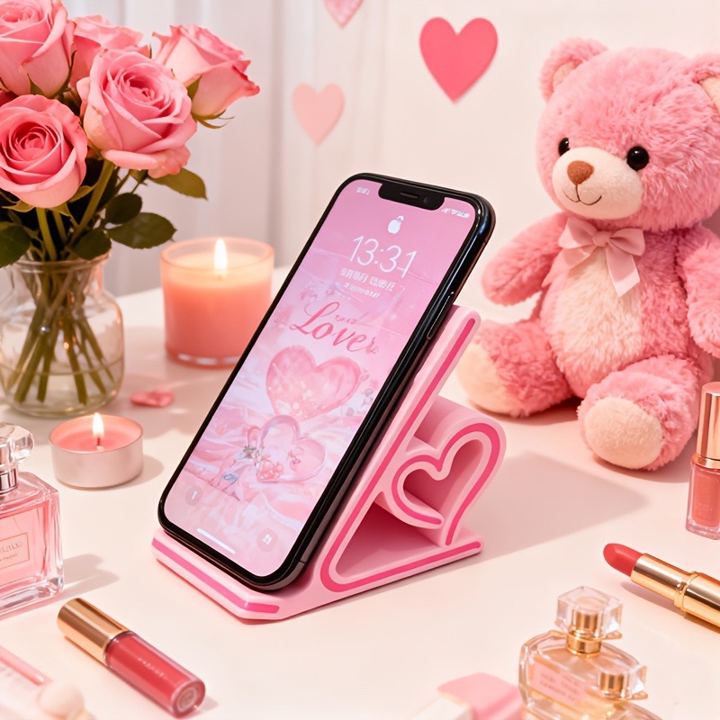 Impresión 3D el soporte del teléfono móvil creativo love tiene una forma hermosa y se puede utilizar para decorar el escritorio del hogar para decorar regalos de amantes.