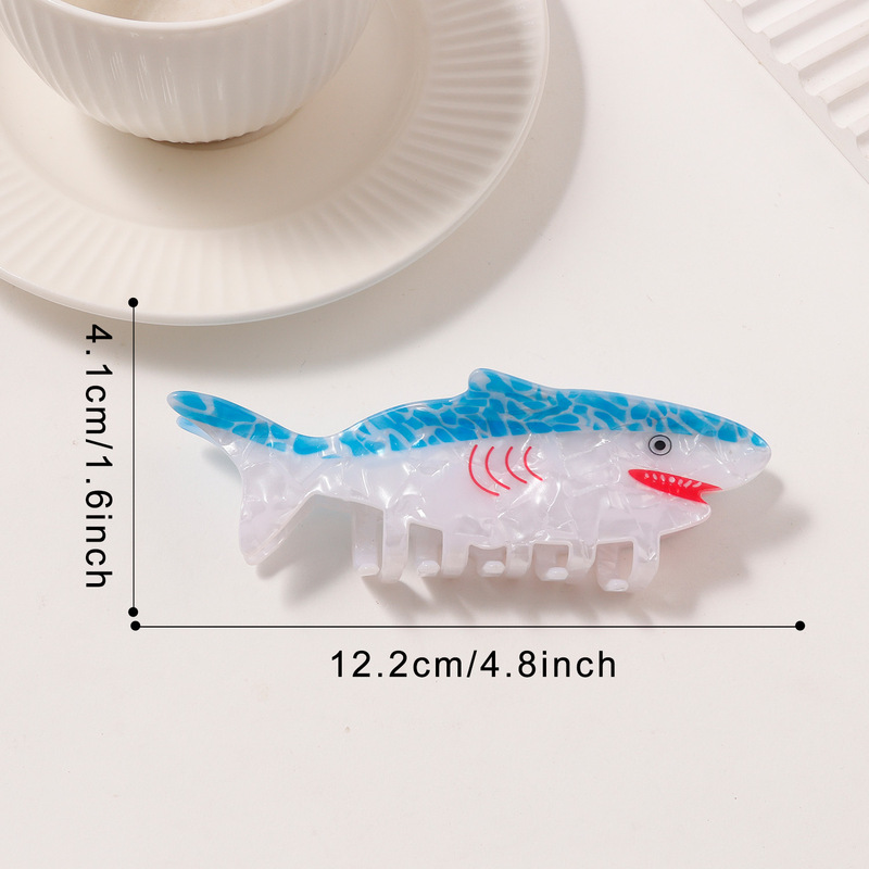 戈蕾思饰品新款海洋动物系列抓夹鲨鱼热带鱼童趣发夹女鲨鱼夹发饰|undefined