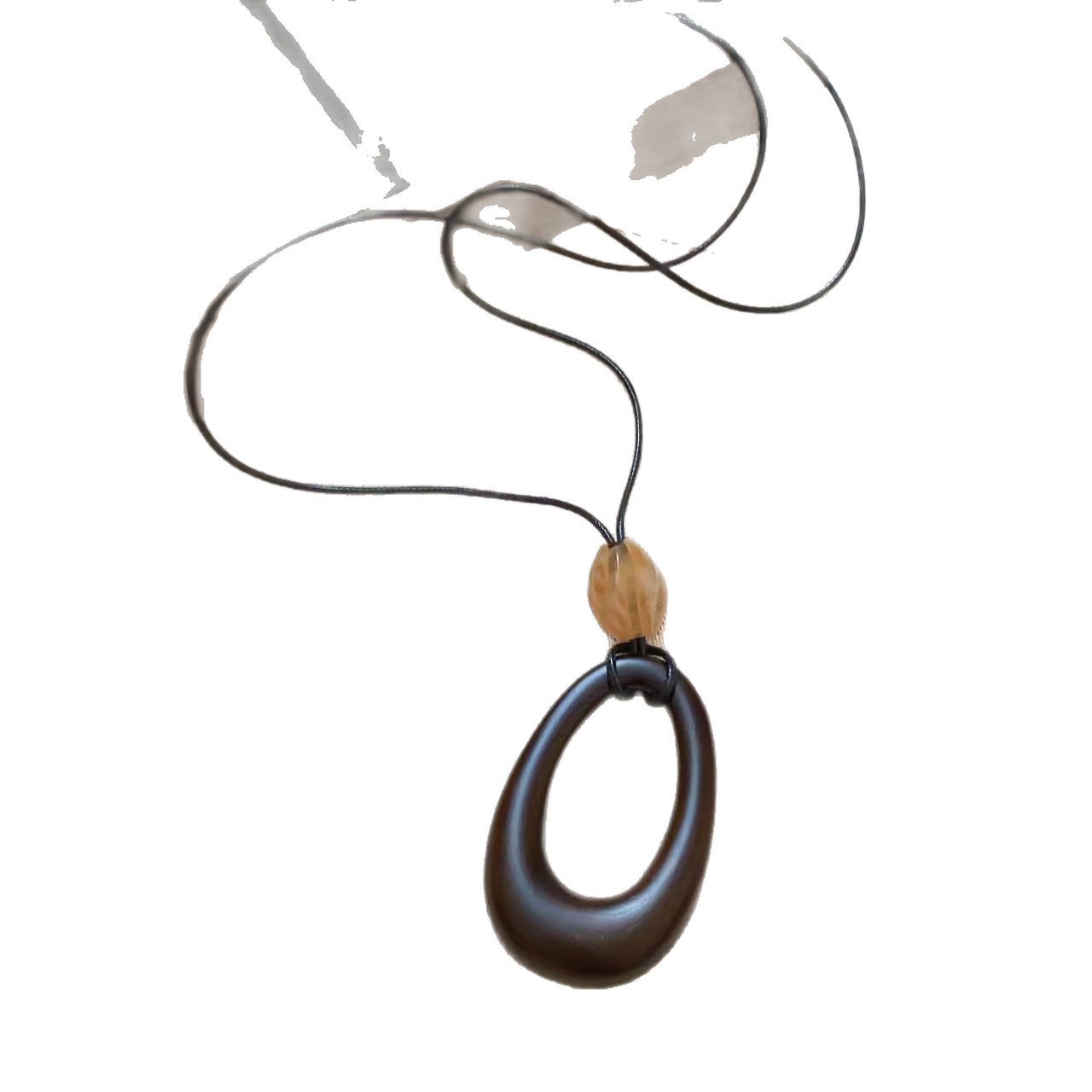 Retro Long Asymmetrical Ring Pendant Necklace Women's Ethnic Style Adjustable Halterneck Sweater Chain High-End Accessories