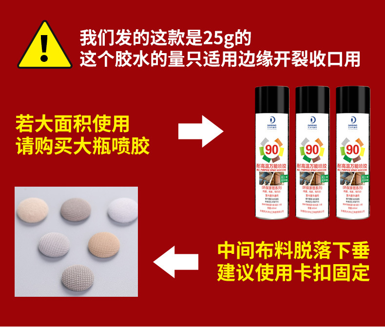 Car Ceiling Cloth Falling Off Edge Repair Glue Interior Ceiling Repair Nail Buckle Falling Off Special High Temperature Resistance