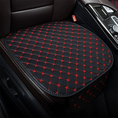 Car seat cushion universal four-season cushion leather diamond car seat cover rear cushion ozontemu (Seat cushion, seat cover) - red-and-black-single-piece