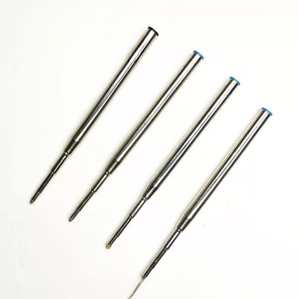 Yi Han 9.8cm Flat Head Metal Black Ballpoint Pen Refill Blue Oil Refill Taipan 164 Denhill Refill