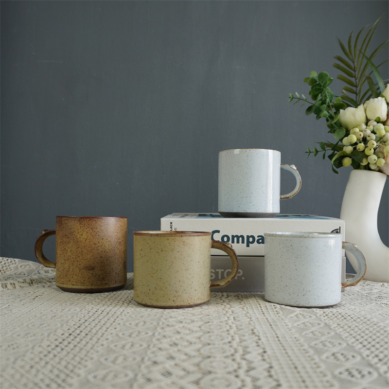 Japanese-Style Ceramic With Rivets, Afternoon Tea Hanging-Ear Coffee Cup, Supply, High Quality Aesthetic Value_voghion.com