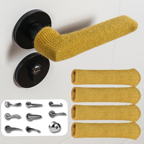Door handle protective cover wall anti-collision bathroom door lock door handle sheath winter knitted thickened anti-collision mat