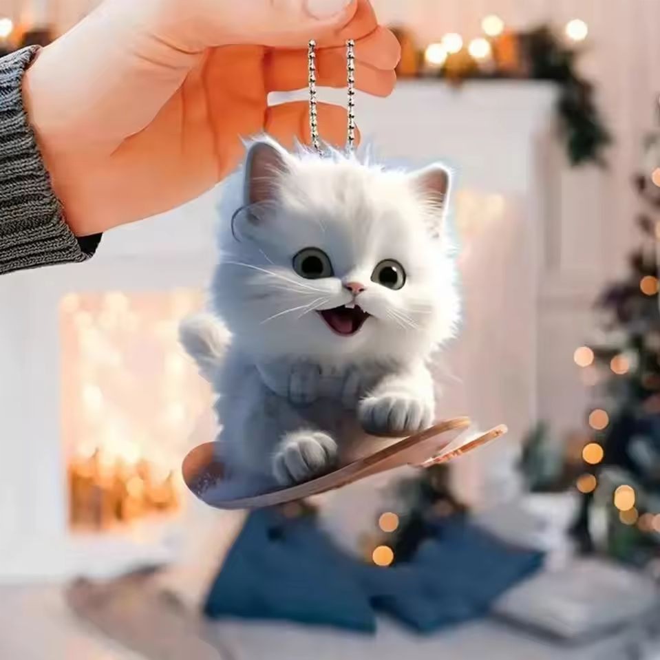 Nuevos productos transfronterizos Colgante de gato de vientre grande Mochila Accesorios para el hogar Colgante de automóvil plano acrílico 2D image 12
