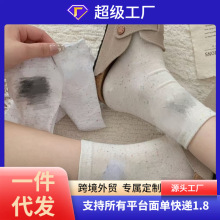 秋季新款AB面刺绣动物蝴蝶结卡通棉袜点子纱堆堆袜女韩国ins女袜