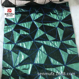 金属丝提花面料几何三角锦涤纶布料色织提花礼服连衣裙服装面料