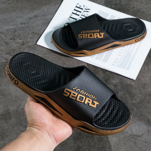 Wearing slippers for outdoors for men's summer style indoor home non-slip home silent high-end shit-sliding female sandals for men in summer
