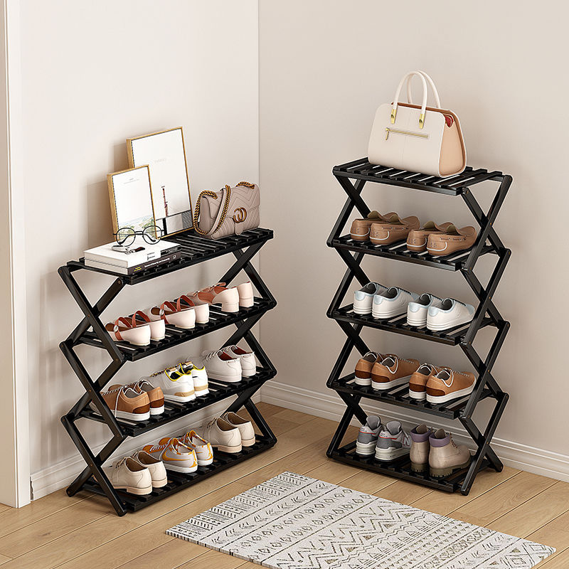 Puerta simple del estante para zapatos Almacenamiento de múltiples capas para el hogar, ahorro de espacio, esquina, pequeño armario de zapatos estrecho a prueba de polvo, instalación gratuita