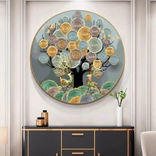 十字绣厂家抖音快手小红书一件代发2025新款线绣中国风圆形发财树