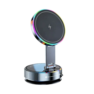 K3 Vacuum Magnetic Car Mobile Phone Holder Wireless Charging Car Mobile Phone Holder Suction Cup Car Mobile Phone Holder (Car phone holder) - k3-wireless-charging-gold-color