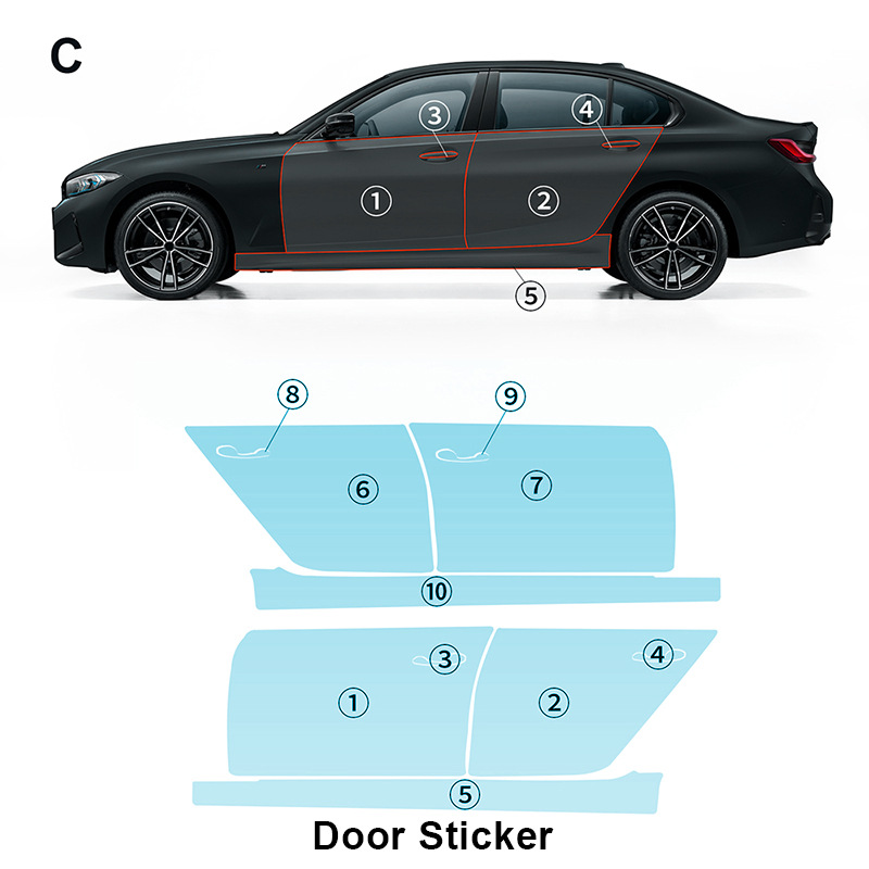 Cross-border exclusive for BMW 3 Series G20 invisible paint protective film to prevent scratches and brighten