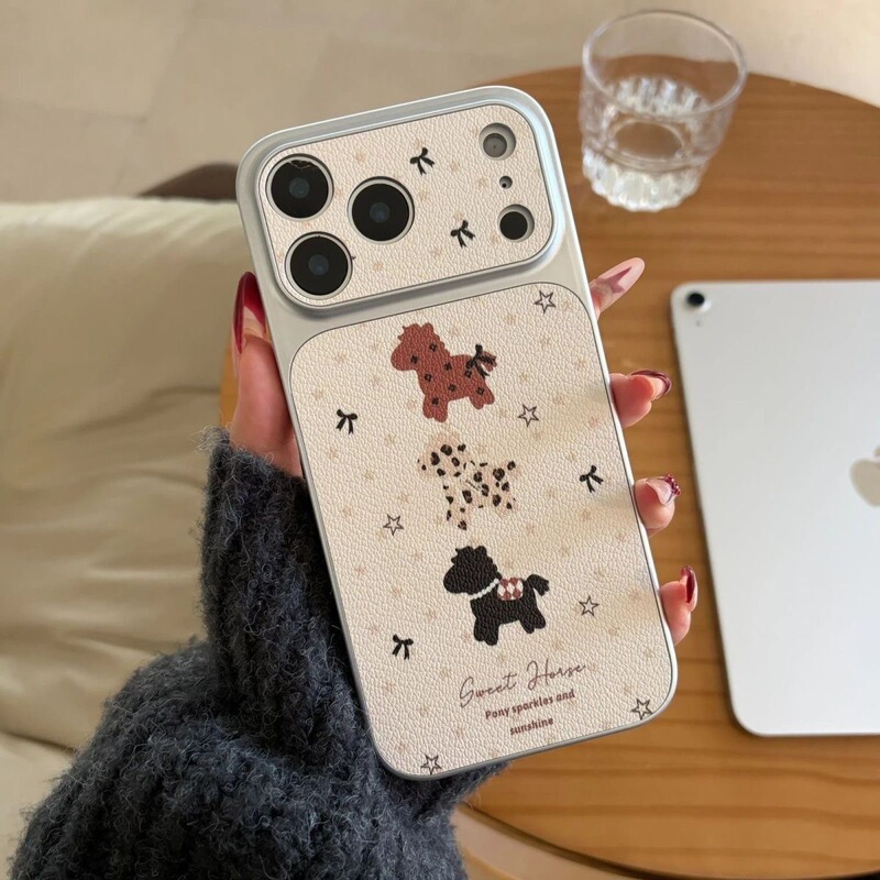The Spotted Pony Phone Case for Apple 16Pro Instantly Transforms into iPhone 17Promax with a Lychee Texture, Fun Design for 15 and 14 The Spotted Pony Phone Case for Apple 16Pro Instantly Transforms into iPhone 17Promax with a Lychee Texture, Fun Design for 15 and 14