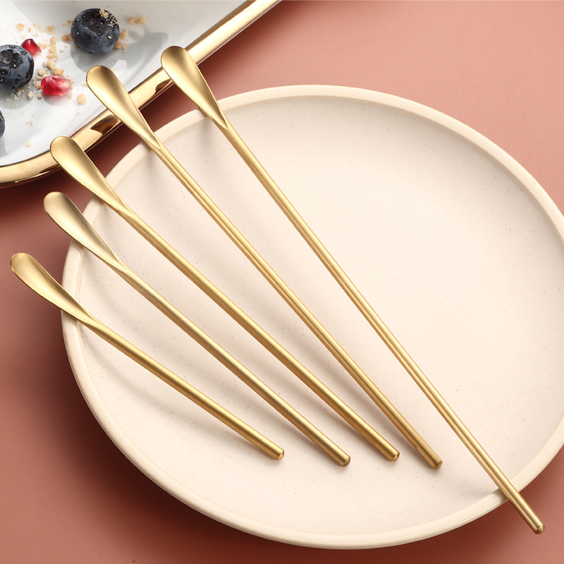 304 cucharas de acero inoxidable cucharas de hielo de mango largo cucharas de postre de café cucharas de miel cucharas de barra de mezcla